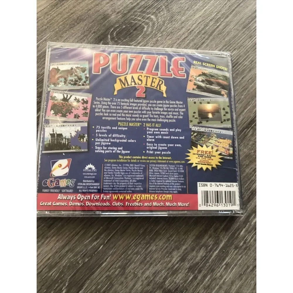 eGames Puzzle Master 2 /CD-ROM Computer Game Over 75 Intriguing Puzzles. Sealed
